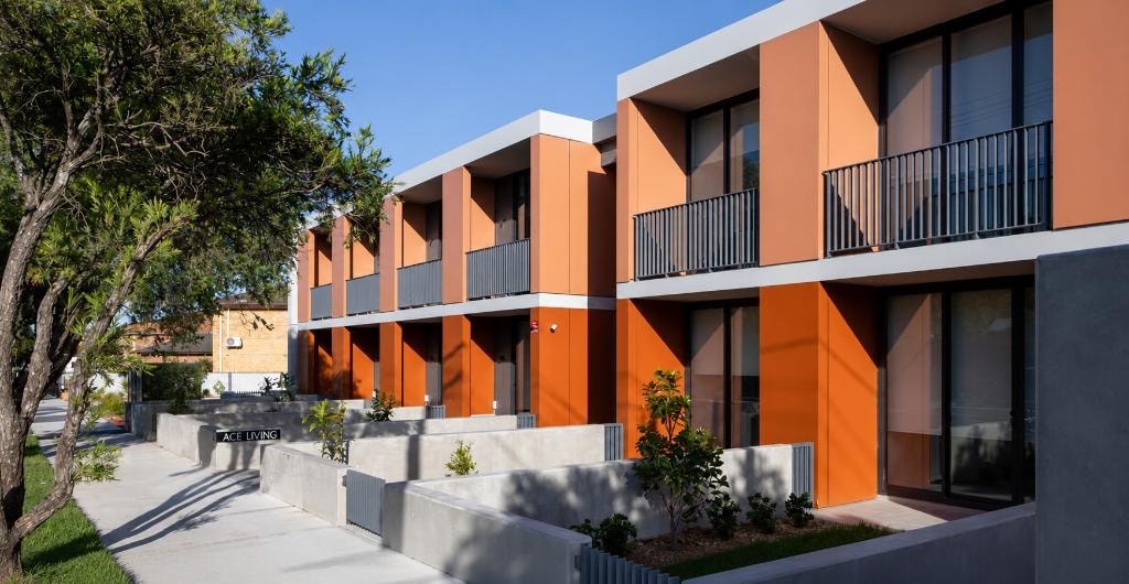 Kerrs Court — street-level side view with ACE Living signage